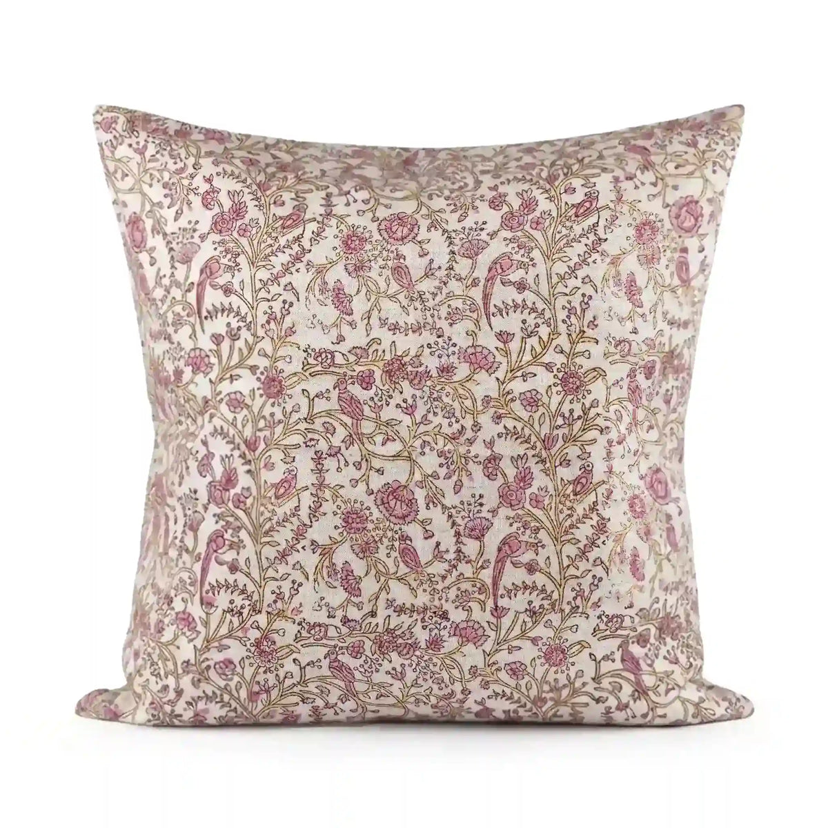 Wild Briar Blush Pink Linen Pillow Cover