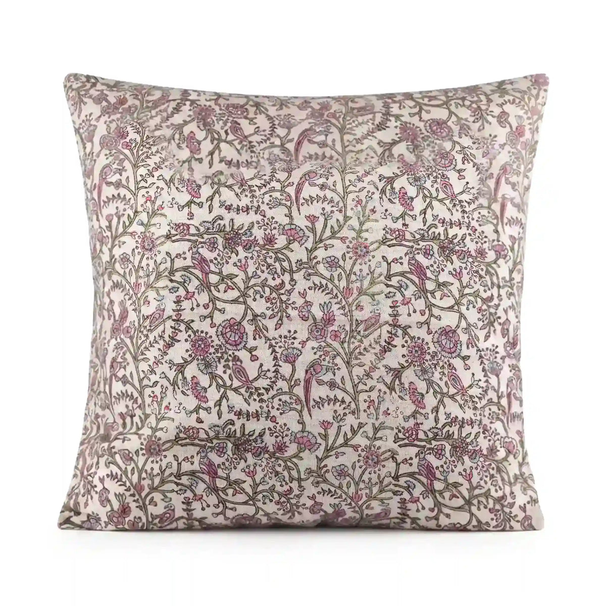 Wild Briar Ice Blue Linen Pillow Cover
