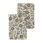 Willowmere Ice Blue & Brown Hand Block Printed Cotton Napkins