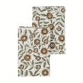 Willowmere Mustard & Olive Green Hand Block Printed Cotton Napkins
