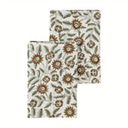 Willowmere Mustard & Olive Green Hand Block Printed Cotton Napkins