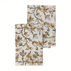 Florent Sage Green & Mustard Hand Block Printed Cotton Napkins