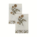 Ditsy Press Beige & Dark Brown Hand Block Printed Cotton Napkins