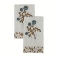 Ditsy Press Aqua & Pink Hand Block Printed Cotton Napkins