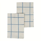 Soft Checks Blue Hand Block Printed Cotton Napkins