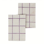 Soft Checks Purple Hand Block Printed Cotton Napkins