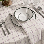 Soft Checks Purple Hand Block Printed Cotton Napkins