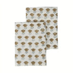 Amber Garden Sage Green & Blue Hand Block Printed Cotton Napkins