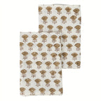 Amber Garden Blush Pink & Brown Hand Block Printed Cotton Napkins