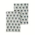 Amber Garden Ice Blue & Mustard Hand Block Printed Cotton Napkins