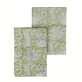 Garden Sage Green & Olive Green Hand Block Printed Cotton Napkins