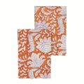 Garden Orange & Purple Hand Block Printed Cotton Napkins