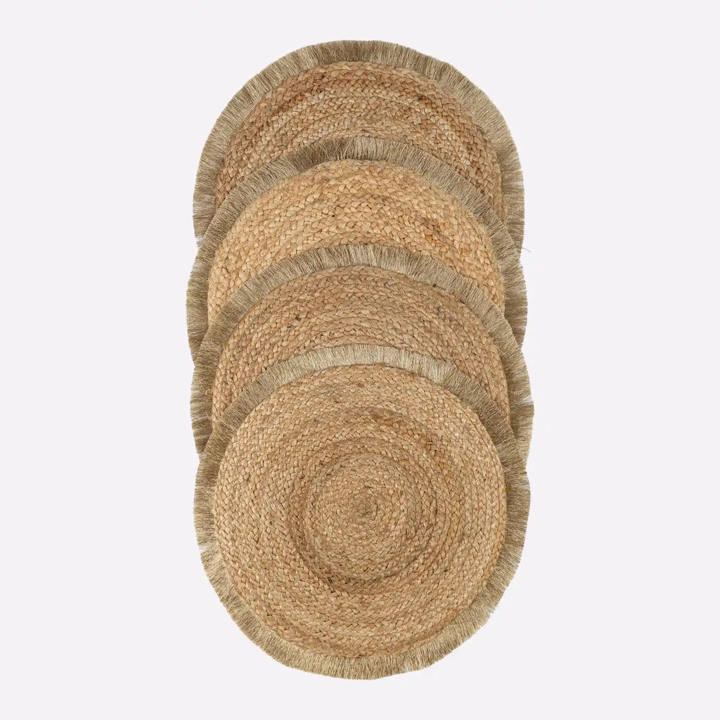 Coil Natural & Gold Woven Jute Placemats