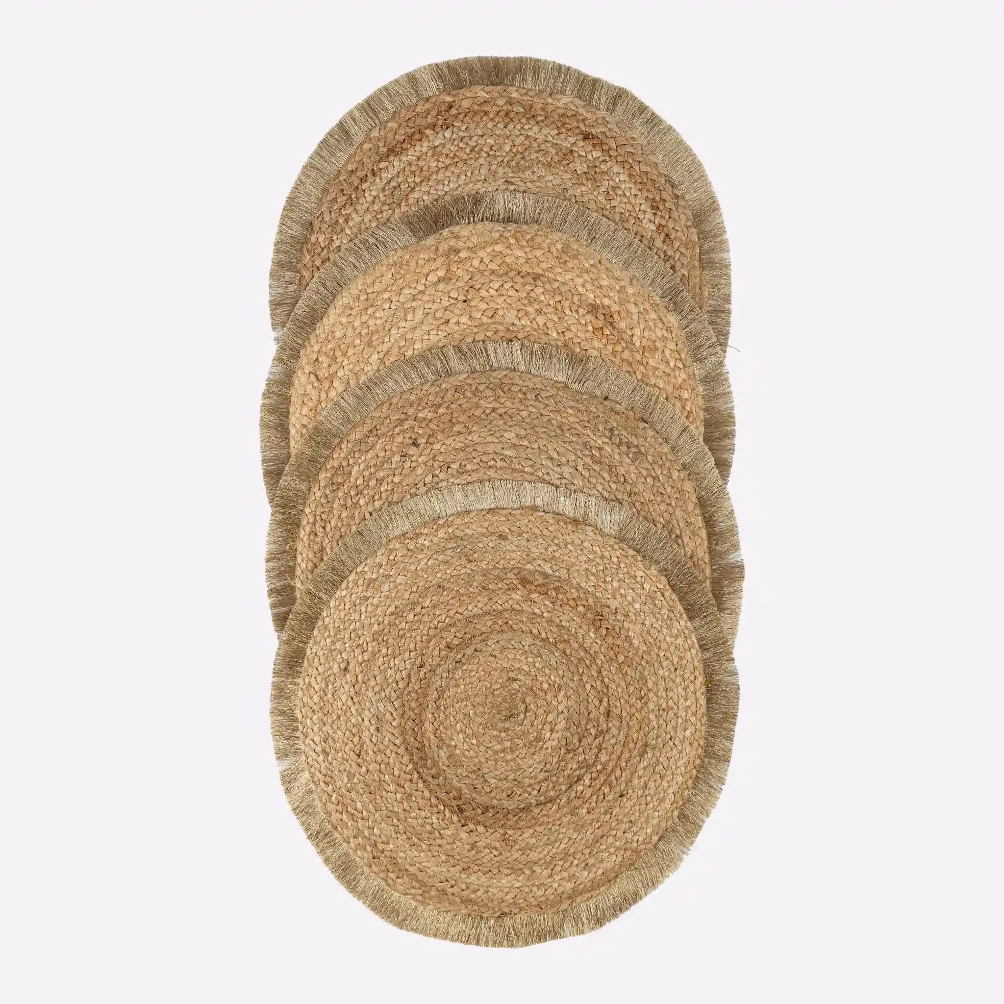 Coil Natural & Gold Woven Jute Placemats