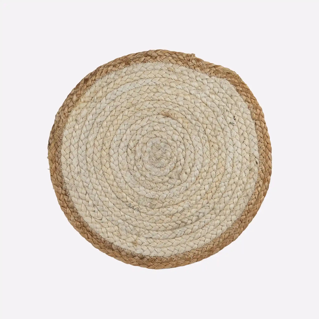 Coil Natural & White Woven Jute Placemats