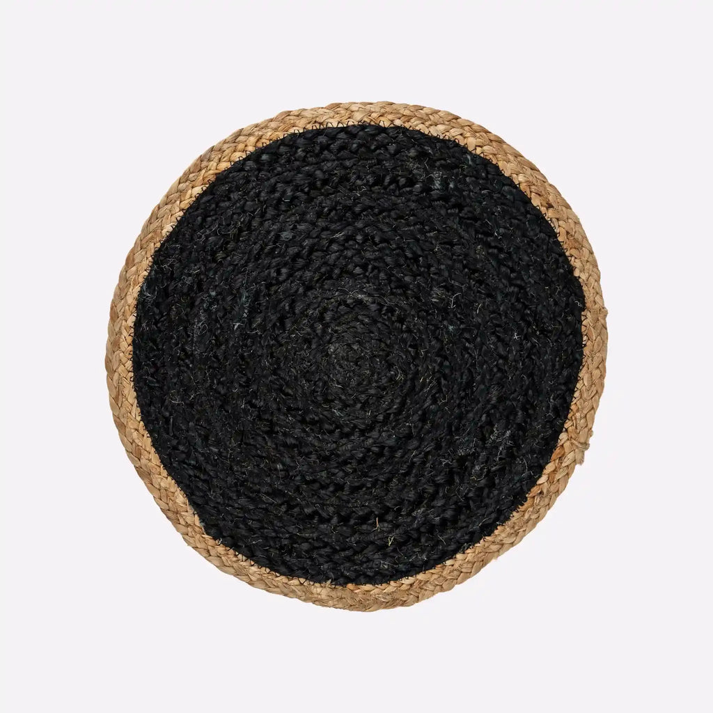 Coil Natural & Black Woven Jute Placemats