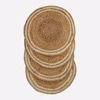 Coastline Natural & White Woven Jute Placemats