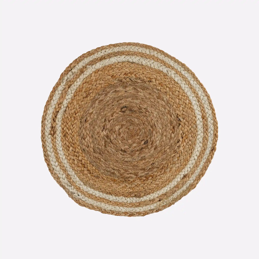 Coastline Natural & White Woven Jute Placemats