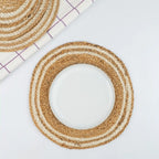 Coastline Natural & White Woven Jute Placemats
