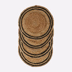 Coastline Natural & Black Woven Jute Placemats