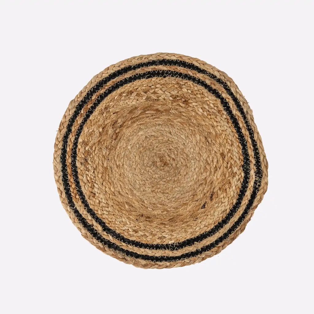 Coastline Natural & Black Woven Jute Placemats