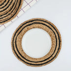 Coastline Natural & Black Woven Jute Placemats