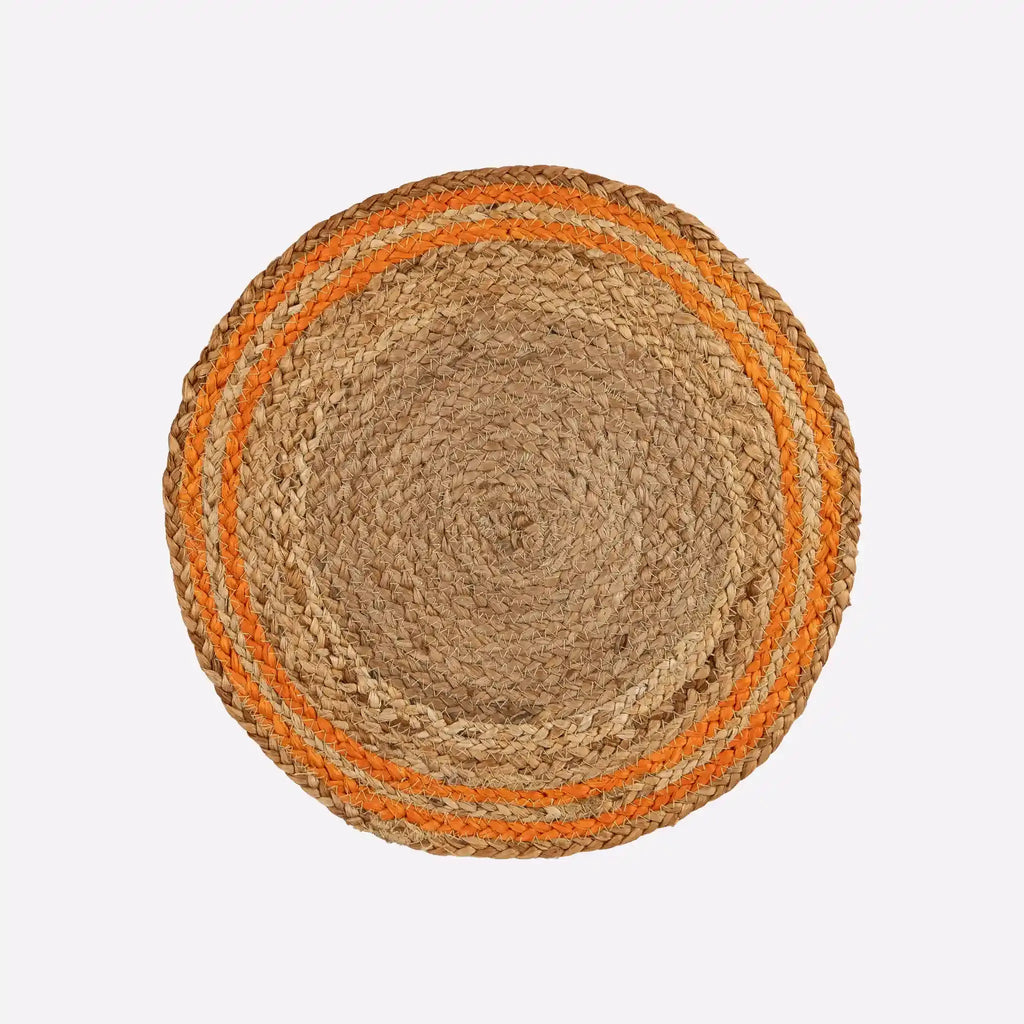 Coastline Natural & Orange Woven Jute Placemats