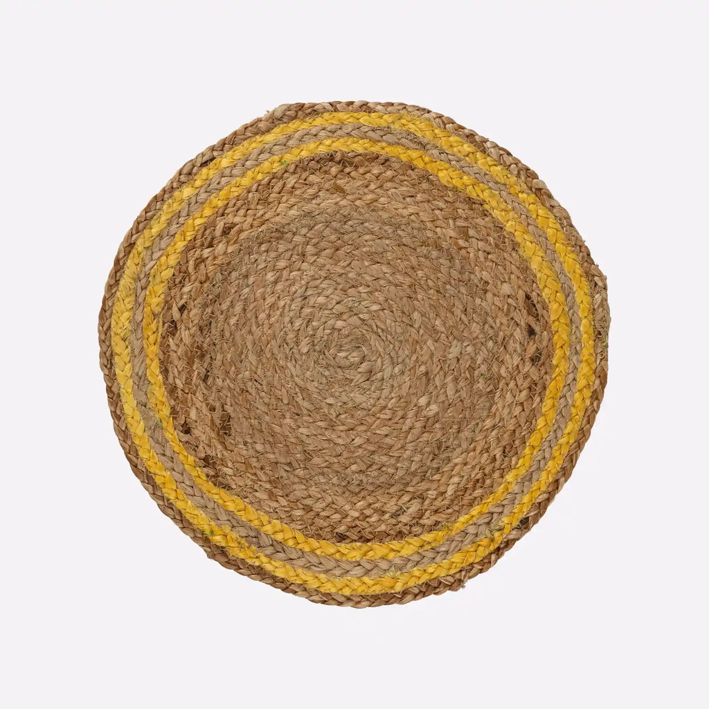 Coastline Natural & Yellow Woven Jute Placemats