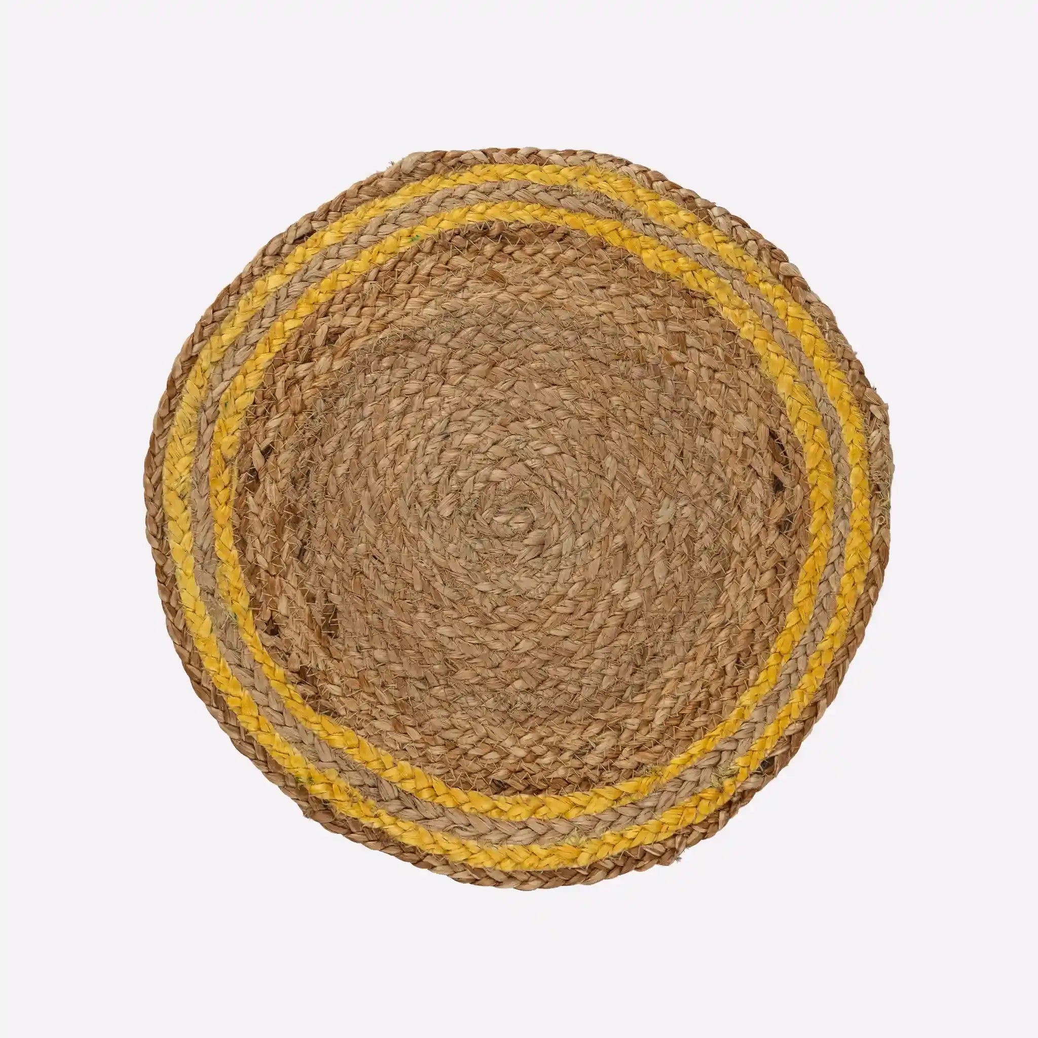 Coastline Natural & Yellow Woven Jute Placemats