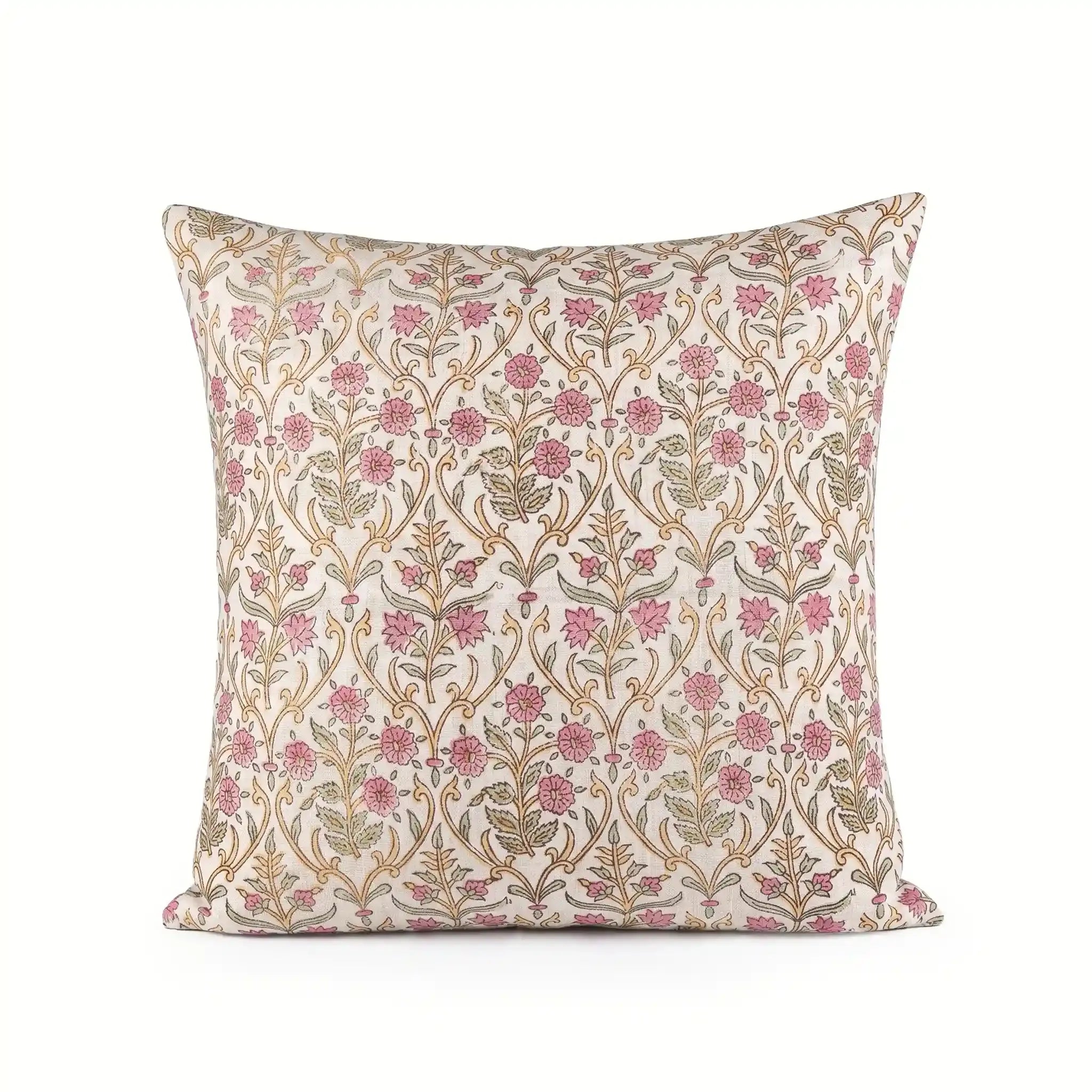 Birch Botanical Floral Vines Natural Linen Pillow Cover