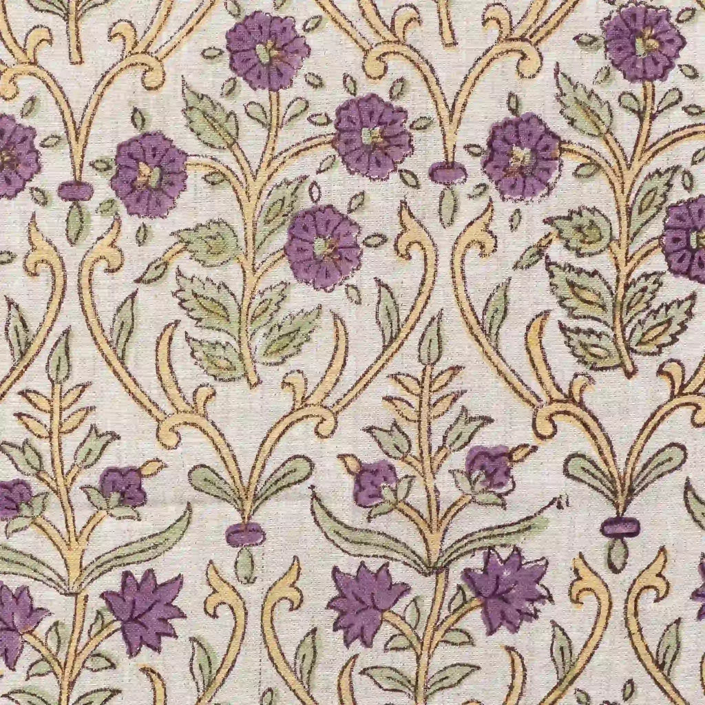 Birch Botanical Floral Vines Natural Linen Pillow Cover