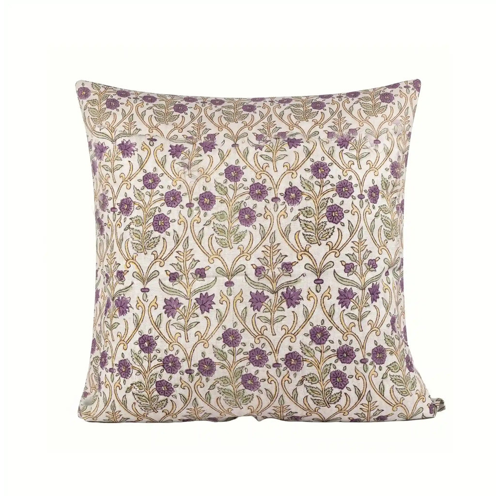 Birch Botanical Floral Vines Natural Linen Pillow Cover