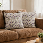 Birch Botanical Floral Vines Natural Linen Pillow Cover