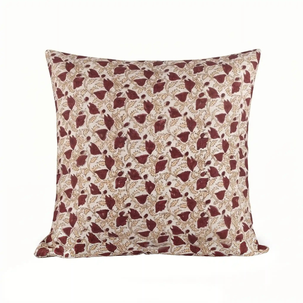 Pressed Petal Botanical Floral Vines Natural Linen Pillow Cover