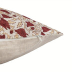 Pressed Petal Botanical Floral Vines Natural Linen Pillow Cover