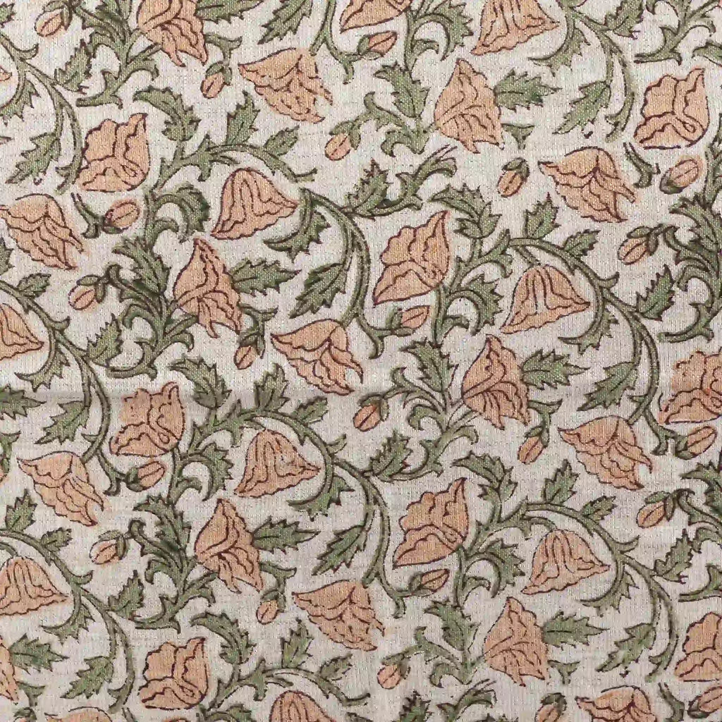 Pressed Petal Botanical Floral Vines Natural Linen Pillow Cover