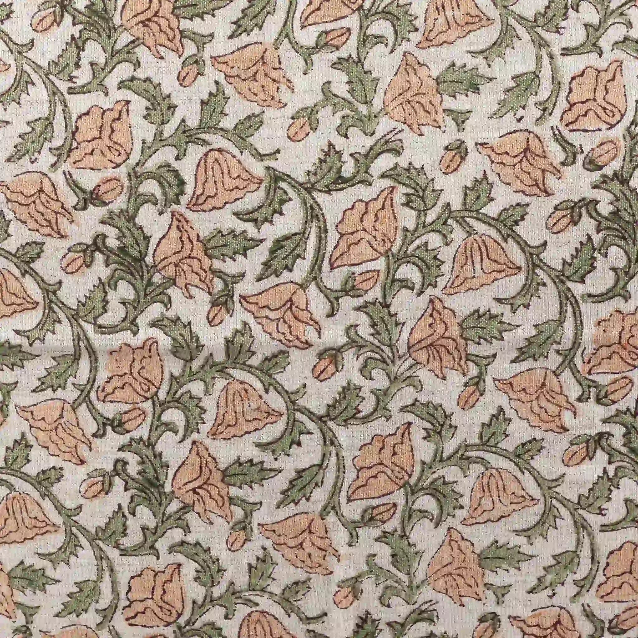 Pressed Petal Botanical Floral Vines Natural Linen Pillow Cover