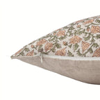 Pressed Petal Botanical Floral Vines Natural Linen Pillow Cover