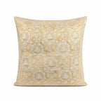 Amber Botanica Botanical Floral Vines Lemon Yellow Linen Pillow Cover