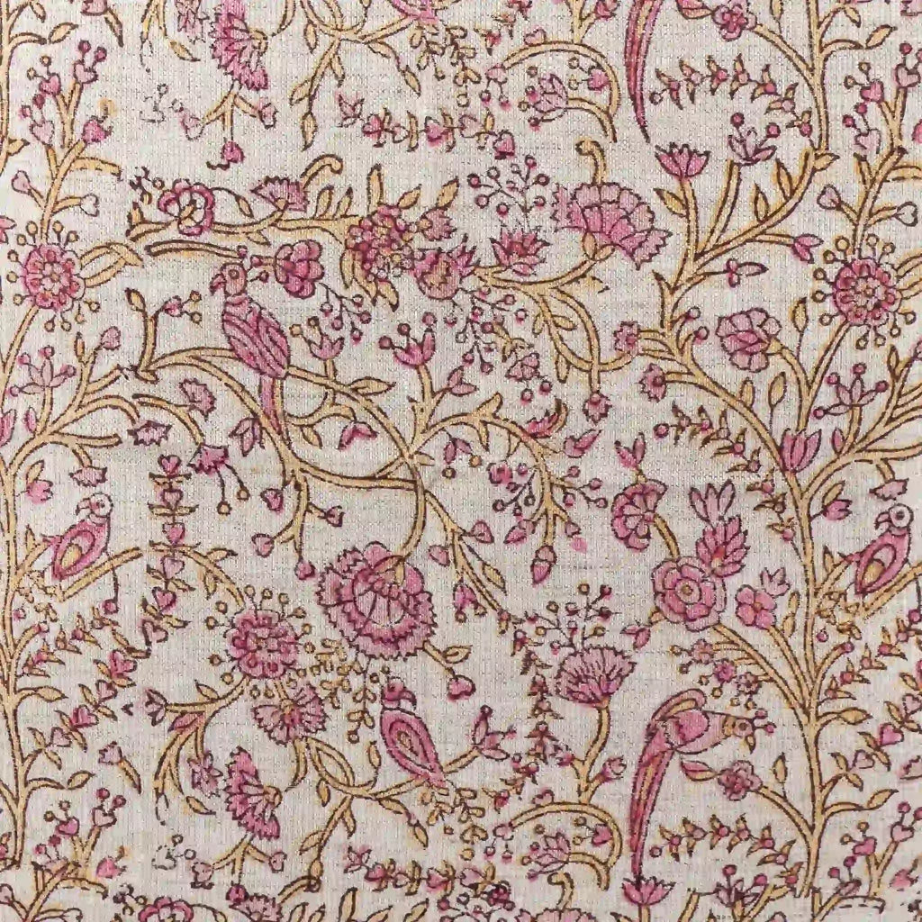 Wild Briar Botanical Floral Vines Natural Linen Pillow Cover