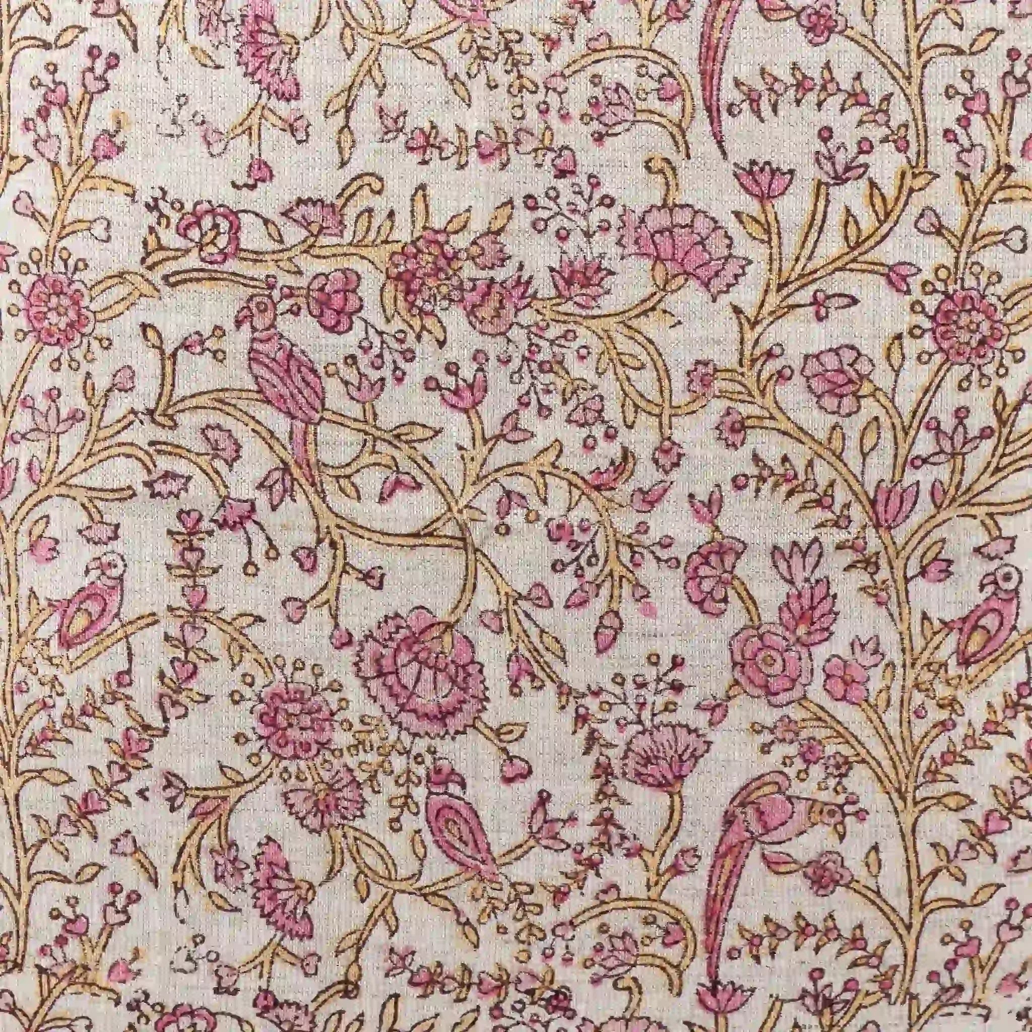 Wild Briar Botanical Floral Vines Natural Linen Pillow Cover