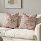 Wild Briar Botanical Floral Vines Natural Linen Pillow Cover