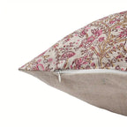 Wild Briar Botanical Floral Vines Natural Linen Pillow Cover