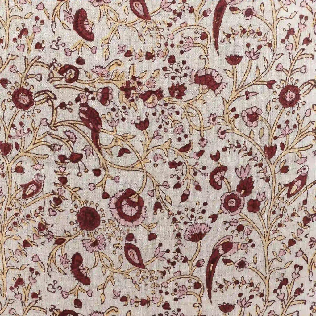 Wild Briar Botanical Floral Vines Natural Linen Pillow Cover