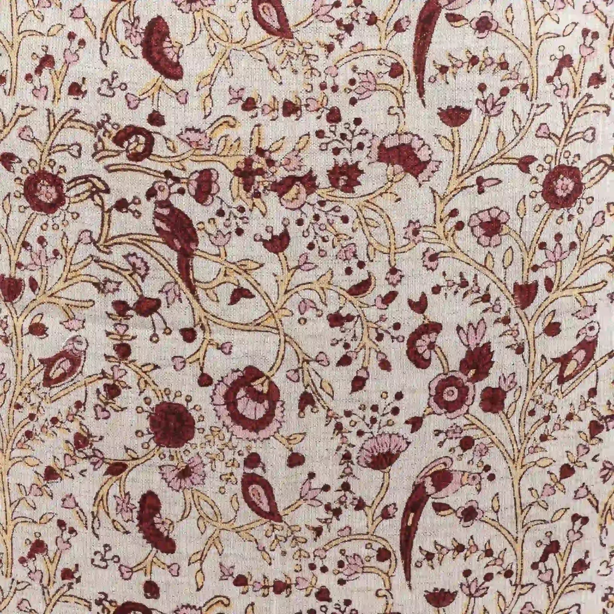 Wild Briar Botanical Floral Vines Natural Linen Pillow Cover