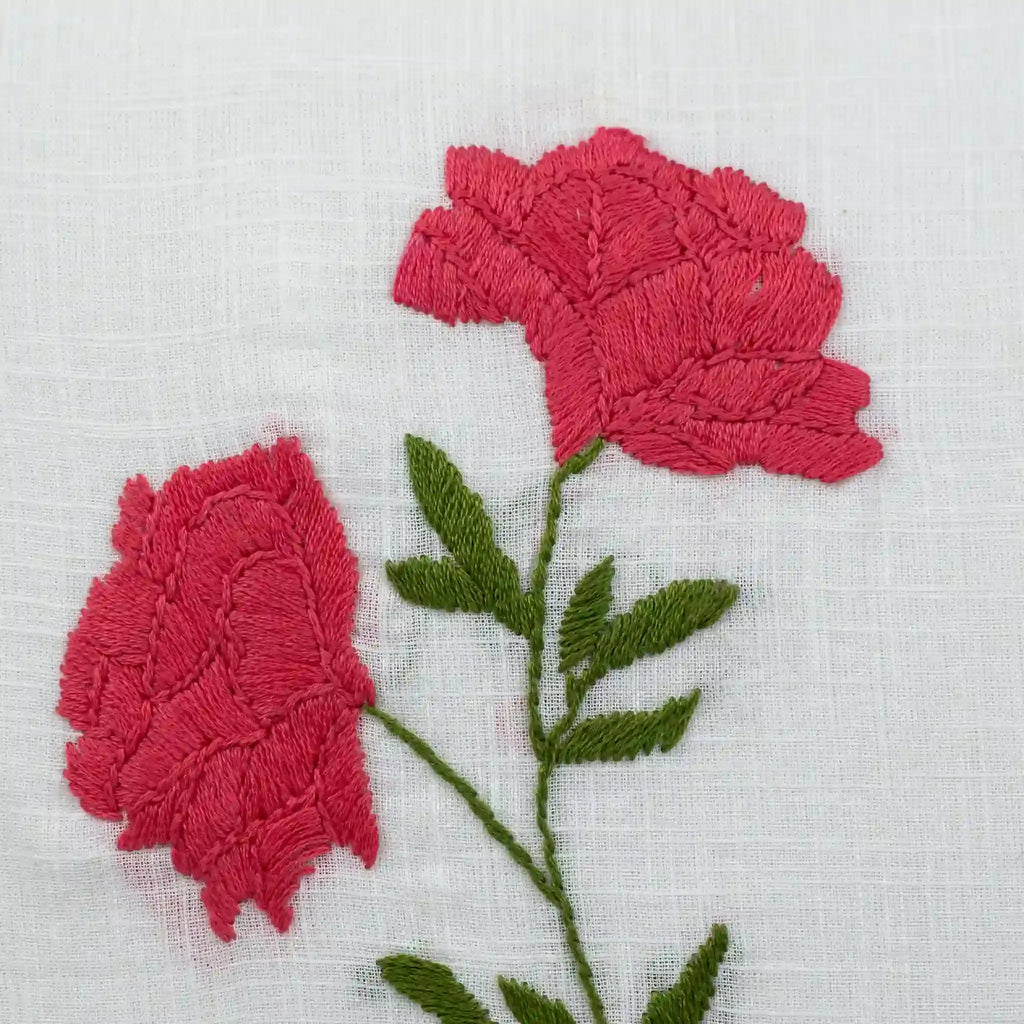 Fruiting Vine Embroidered Botanical Cotton Cushion Cover