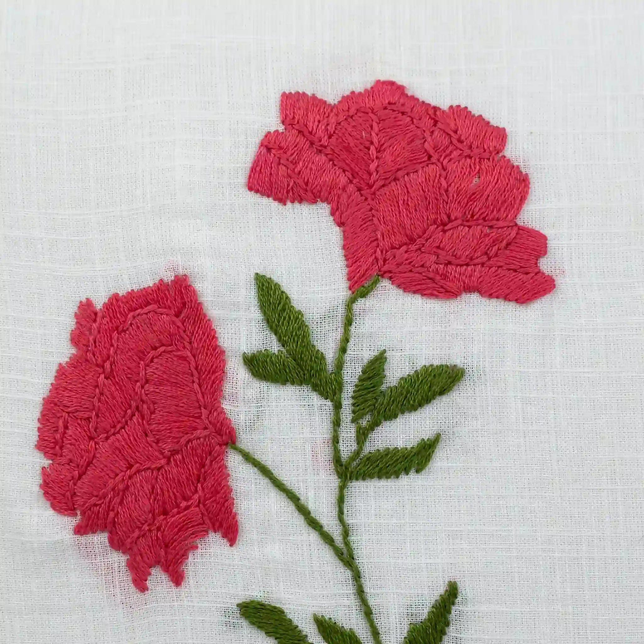 Fruiting Vine Embroidered Botanical Cotton Cushion Cover