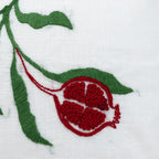 Pomegranate Trail Embroidered Botanical Cotton Cushion Cover