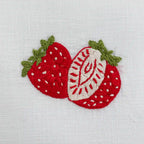Berry Blossom Embroidered Botanical Cotton Cushion Cover