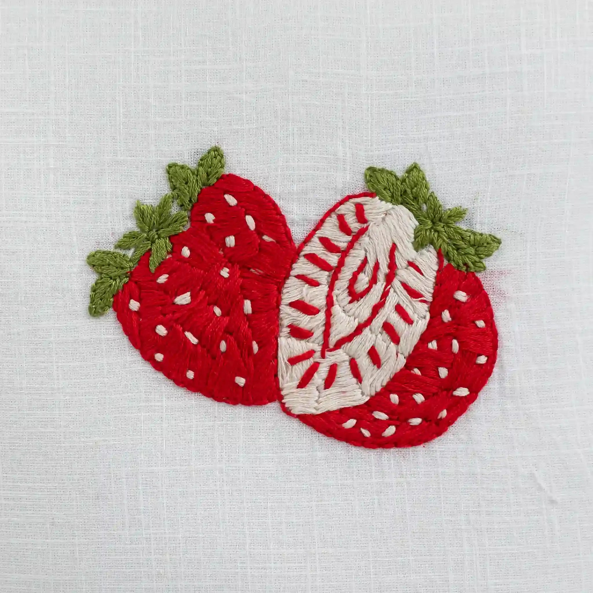 Berry Blossom Embroidered Botanical Cotton Cushion Cover